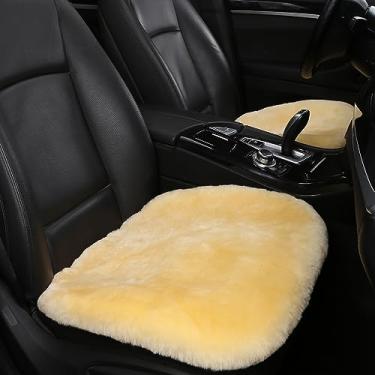 Imagem de Dotesy almofada de assento de carneiro genuíno para assento de carro cadeira de escritório uso doméstico ajuste universal peludo puro lã protetor de assento macio quente para o invernoDotesy DOT-pd RH