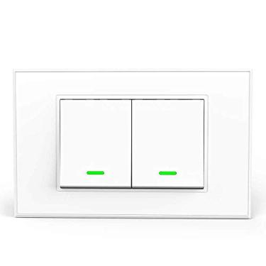Imagem de zemismart Tuya Zigbee Interruptor de luz inteligente,sem necessidade de fio neutro,precisa trabalhar comTuya Zigbee Hub,com Alexa,Google,controle remoto,controle de aplicativos,controle de voz (2 gang)