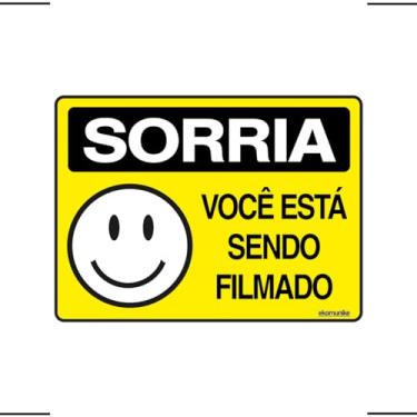Imagem de Placa De Sinalização Sorria Você Está Sendo Filmado 20x15 Ekomunike - P-25 F9e
