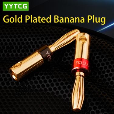 Imagem de YYTCG-24K Conector Banana Banhado A Ouro De Cobre  Plugs De Alto-falante  4mm Banana Jack Match com