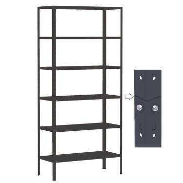 Imagem de Estante Aço Dupla 176 Flex Amapa 6 Bandeja 30cm Preto KIT 8