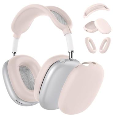 Imagem de Capa de silicone para fones de ouvido AirPods Max, capa antiarranhões/capa de fone de ouvido para AirPods Max, acessórios protetores de silicone macio para Apple AirPods Max (marfim)