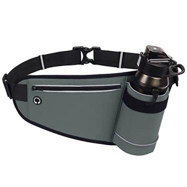 Imagem de HB1 Bolsa para cinto de hidratação para esportes ao ar livre com suporte para garrafa de água, impermeável, fitness, corrida, caminhada, acampamento, ciclismo, caminhada, cintura, cinza, cinza