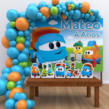 Imagem de Kit Decoração Personalizado Festa de Aniversário Infantil Léo o Caminhão P-LEOC02