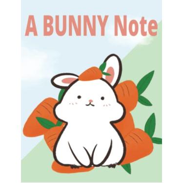 Imagem de Nota sobre um coelhinho: caderno de coelho fofo de papel branco 21,6 x 28 cm 120 páginas brochura (série BUNNY)