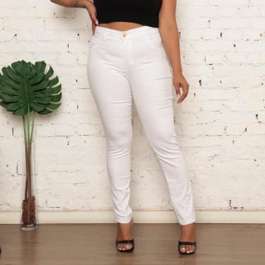 Imagem de Calça Feminina Jeans Skinny Plus Size Branca Premium-Feminino