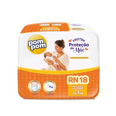 Imagem de Fralda Pom Pom Protek Proteção de Mãe Jumbo RN 18 Unidades