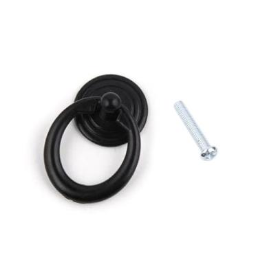 Imagem de Puxador de gaveta de armário de bronze antigo, armário, guarda-roupa, móveis, puxador, alça de anel, caixa de madeira, botões de caixa de joias, 1px, preto