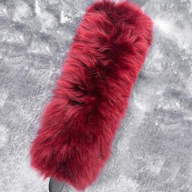 Imagem de OGLAND Capas de cinto de segurança de pele de carneiro de lã de pelúcia grande de 34 cm, almofadas de cinto de segurança para marcapasso, adultos, crianças, mulheres, almofadas universais para carro,