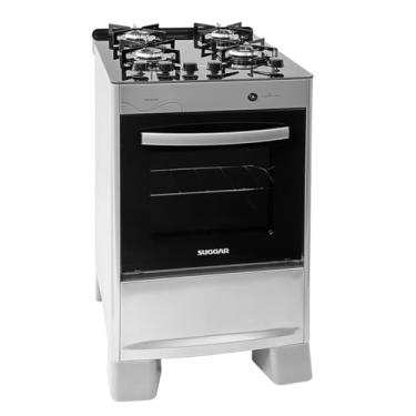 Imagem de SUGGAR FOGÃO NEO GLASS PRATA MESA DE VIDRO 4 BOCAS TREMPE 6 APOIOS ACENDIMENTO AUTOMÁTICO FGVNG410PRIX