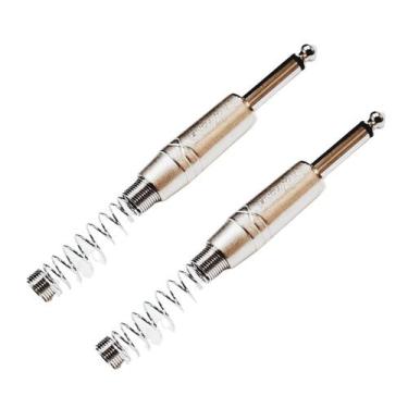 Imagem de Kit 2 Plug P10 Macho Mono Com Mola Profissional Roxtone