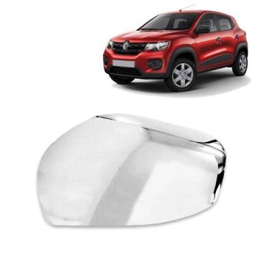 Imagem de Aplique Cromado para Capa Retrovisor Kwid 2017 2018 2019 2020 2021 - S