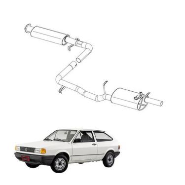 Imagem de Kit Completo Escapamento Gol 1.8 1994 1995 1996 - Pioneiro
