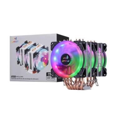 Imagem de Air cooler rgb para processador intel amd 3 ventoinhas cpu - GMRGB