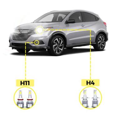 Imagem de Kit Ultra LED Honda HR-V 2015/2020 20000 Lúmens 6500K H4 H11 - V10