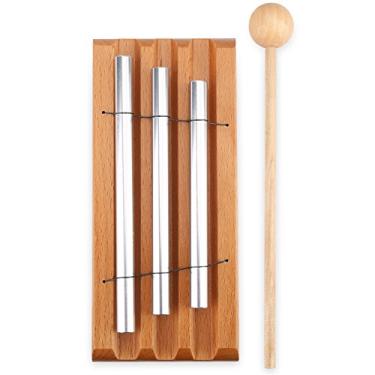 Imagem de Instrumento de Percussão, 3 Tons, Desenvolver Coordenação e Instrumento de Percussão de Ritmo, 3 Barras de Aço Com Brinquedo de Martelo de Madeira para Crianças