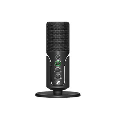 Imagem de SENNHEISER Perfil profissional - Microfone condensador cardioide USB e suporte de mesa, cabo USB-C de 1,2 m - botão mudo, conector de fone de ouvido embutido, controle de ganho, mistura e volume, para