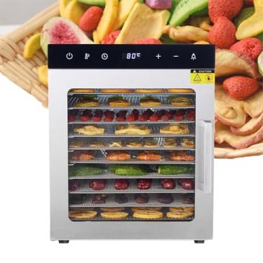 Imagem de MáQuina Desidratadora Comercial De Alimentos 800w 10 Bandejas De AçO InoxidáVel Secador Desidratado De Alimentos Com Temporizador De 24 Horas, Para Carne Seca, Ervas, Carne Bovina, Frutas