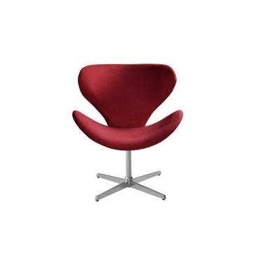 Imagem de Poltrona Decorativa Isis Swan Cadeira Giratória Pé Metal Escritório, H