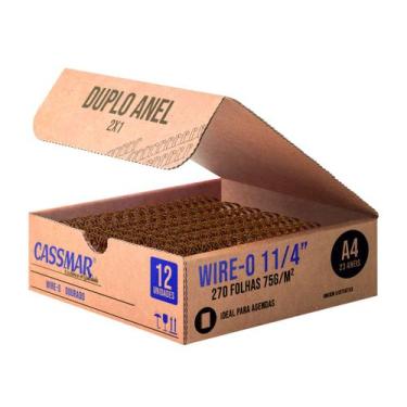 Imagem de Wire-o para Encadernação 2x1 A4 Dourado 1 1/4 270fls 12un - Cassmar 