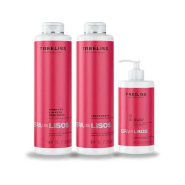 Imagem de Kit spa dos lisos alisamento 3 passos 2,5kg treeliss - Treeliss Profis