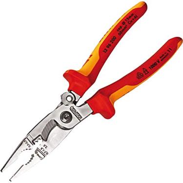 Imagem de Knipex 13 96 200 alicates para instalação elétrica, testado em VDE com mola de abertura