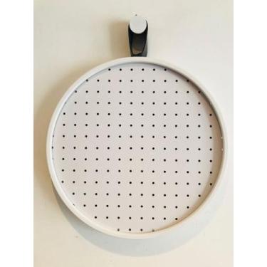 Imagem de Pegboard Alca Curta Branco Couro Preto Fundo Branco 40 Cm De Redondo -