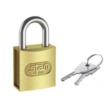 Imagem de Cadeado Haste Curta E-coat 20mm Zamac Latonado Stam