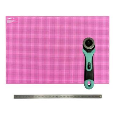 Imagem de Placa Para Corte Grande A1 Base de Corte 90x60 Régua Inox 60 Cortador 