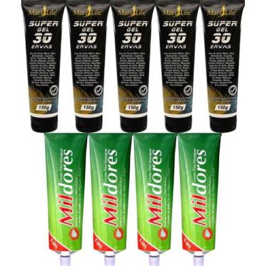 Imagem de Kit 5 Super Gel 30 Ervas 150G 4 Creme Massageador Mil Dores - Bio Inst