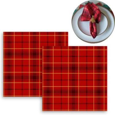 Imagem de Kit 2 Guardanapos de Tecido Natalino 100% Algodão 40x40cm Ceci Petit H