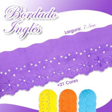 Imagem de Bordado Inglês Ctl 108 Peça Com 13,7m Várias Cores - Roxo - Nº: 218 - 