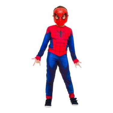 Imagem de Fantasia Homem Aranha Longa Clássica Spiderman Máscara Filme - Regina,
