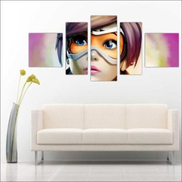 Imagem de Quadro Decorativo Game Overwatch Mosaico 5 Peças Salas Quartos TT6 - V