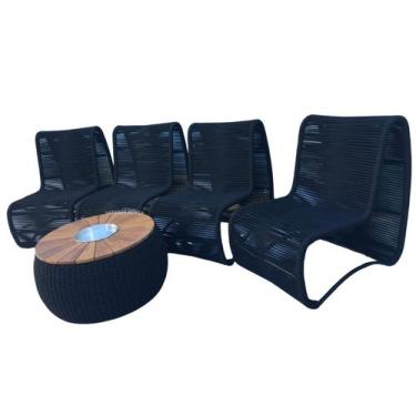 Imagem de Jogo Poltronas e Mesa Champanheira Corda Nautica e Alumínio - Varanda 