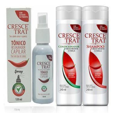 Imagem de Kit Tônico, Shampoo e Condicionador Anti Queda Crescetrat