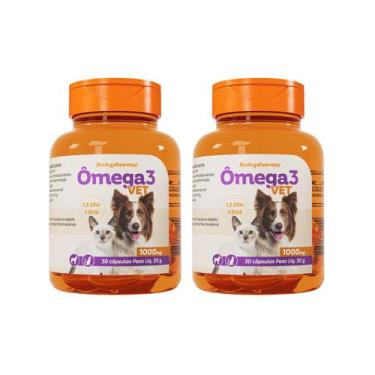 Imagem de Kit 2 Ômega 3 Vet Suplemento Botupharma 1000mg 30 Cápsulas