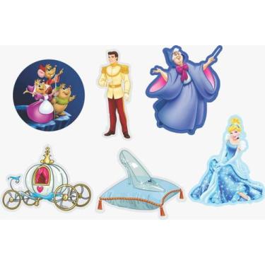 Imagem de Kit Display de Mesa 6 Peças P Festa Cinderela  Completo MDF - Juju Bra