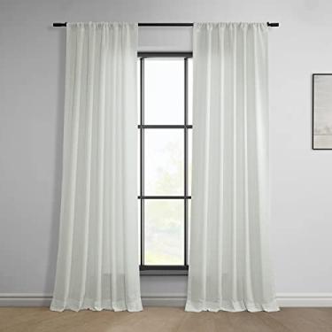 Imagem de HPD Half Price Drapes Cortinas clássicas de linho falso para quarto e sala de estar 50 x 120, FLCH-C922604-120 (1 painel) off white