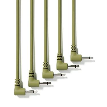 Imagem de ExcelValley - Pacote com 5 - Cabos de Patch Mono Modular de Ângulo Reto - Sintetizador Eurorack de 3,5 mm 1/8" [Verde Exército | 180 cm - 70,87"]