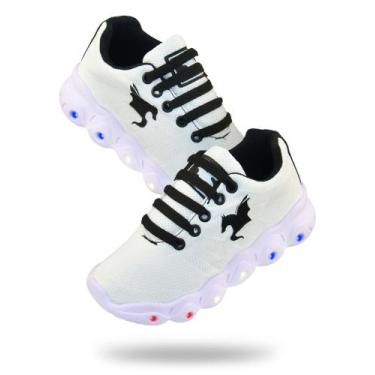 Imagem de Tenis Led Infantil Sintetico  Unisex - infinitty, Branco, Preto, 35