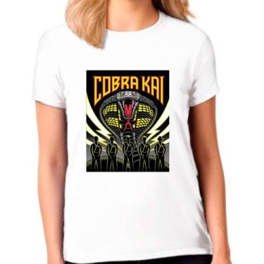 Imagem de Camiseta Feminina Branca Cobra Kai 06 - DESIGN CAMISETAS, Branco, M