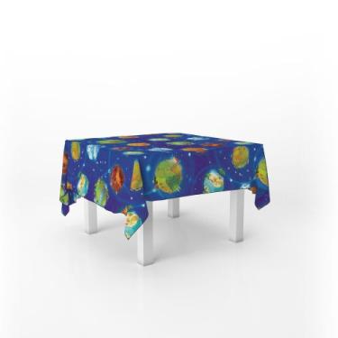 Imagem de Toalha De Mesa Quadrada Infantil Tecido Oxford Galáxia - 140x140cm - C