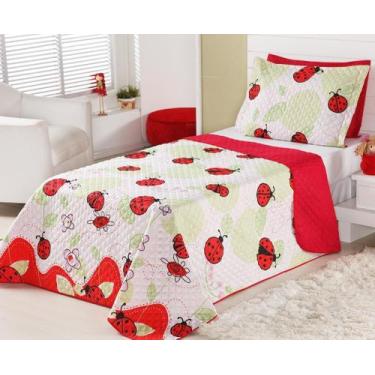 Imagem de Cobre Leito Infantil Joaninhas Graciosas - Cobre Leito + Porta Travess