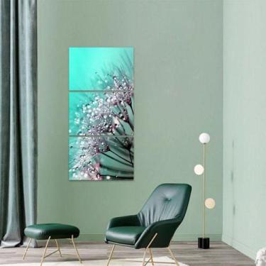 Imagem de Quadro Flor Dandelion Abstrato Conjunto 3 Peças Vertical - Loja Wall F