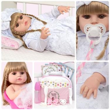 Imagem de Bebe Reborn Realista Menina Loira Princesa Enxoval Completo - Cegonha 