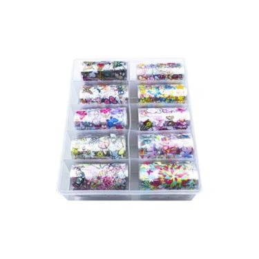 Imagem de Nail Foil Unhas Decorado com Desenhos, Caixa com 10 Rolos - N/A