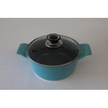 Imagem de Jogo de panelas cerâmica javali com tampa de vidro aluminio fundido 5 