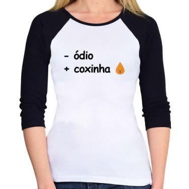 Imagem de Baby Look Raglan Menos ódio, Mais coxinha Manga 3/4 - Foca na Moda, Br