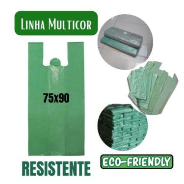 Imagem de Sacola Plástica Multicor Reciclada Reforçada 75x90 c/3 Kg Gigante (Mal